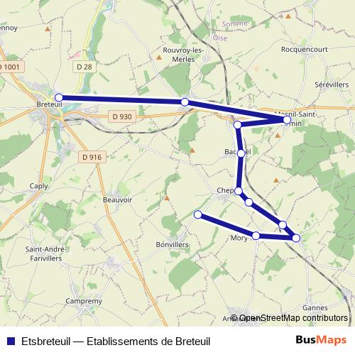 Etsbreteuil bus Line Map