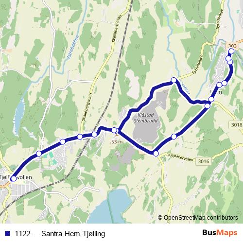 1122 bus Line Map