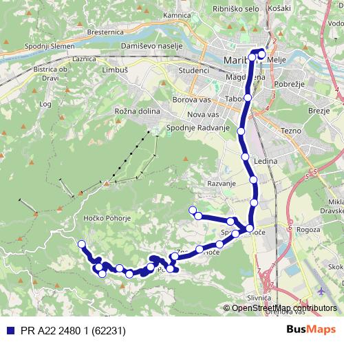 PR A22 2480 1 (62231) bus Line Map