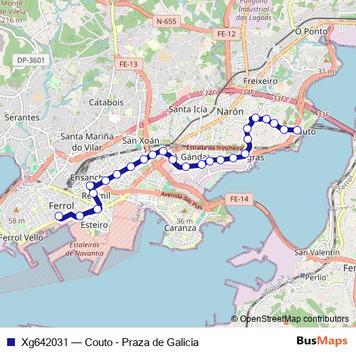 Xg642031 bus Line Map
