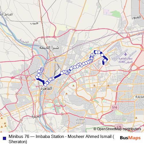 Minibus 76 bus Line Map
