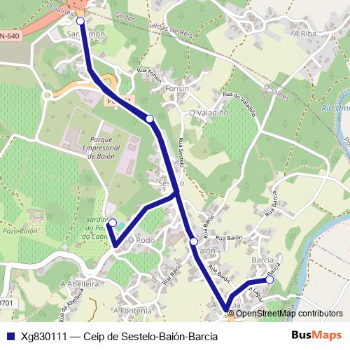 Xg830111 bus Line Map
