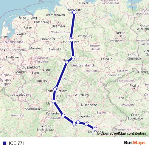 ICE 771 rail Line Map