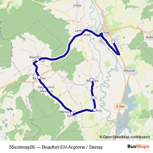 55sstenay05 bus Line Map