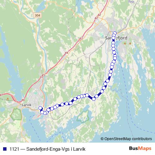 1121 bus Line Map