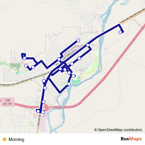 Morning bus Line Map