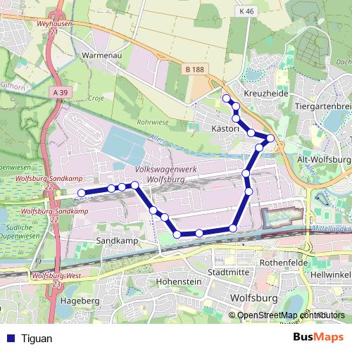 Tiguan bus Line Map