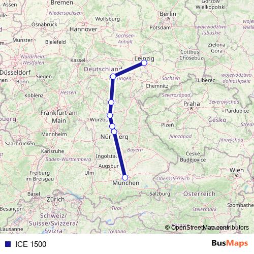 ICE 1500 rail Line Map