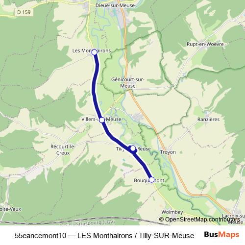 55eancemont10 bus Line Map