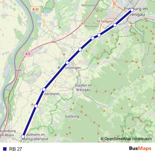 RB 27 rail Line Map