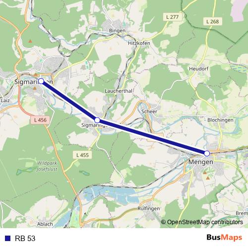 RB 53 rail Line Map