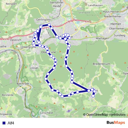 Alf4 bus Line Map