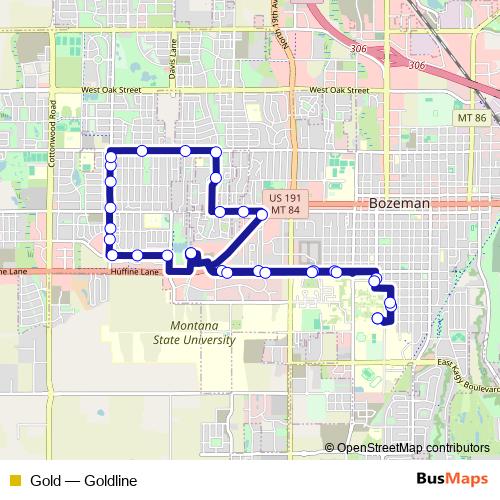 Gold bus Line Map