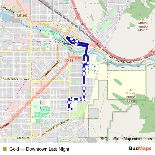 Gold bus Line Map