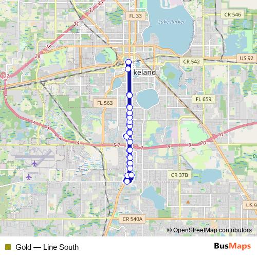 Gold bus Line Map