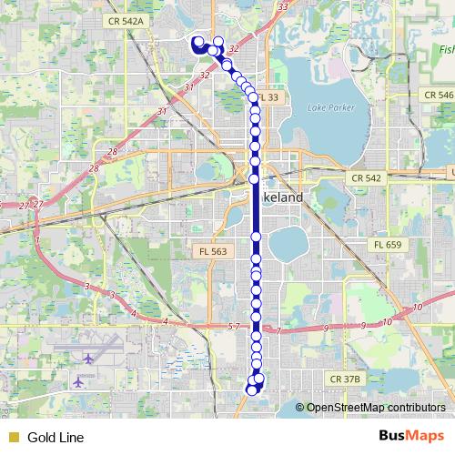 Gold Line bus Line Map