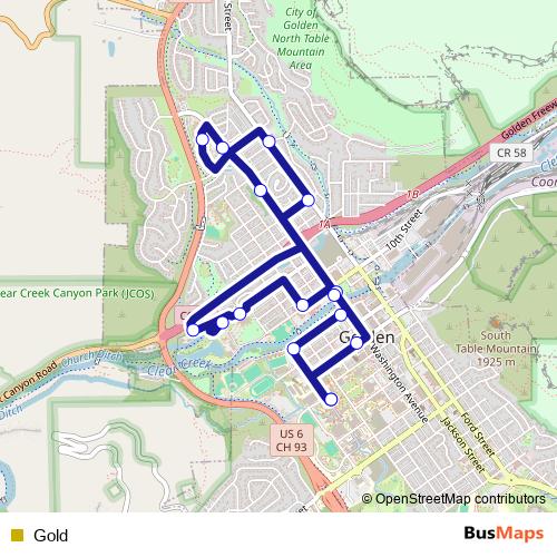 Gold bus Line Map