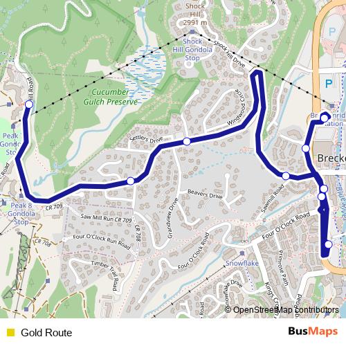 Gold Route bus Line Map