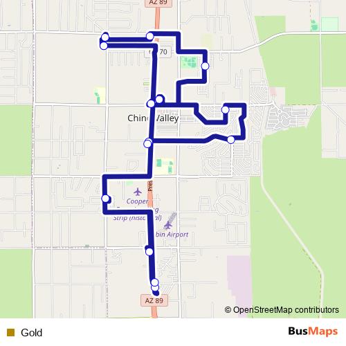Gold bus Line Map