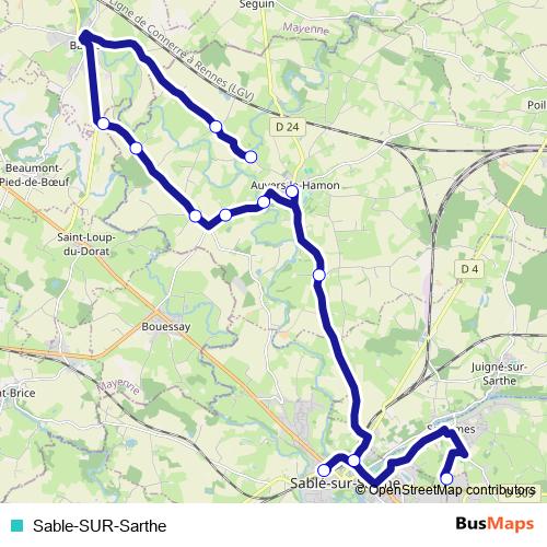 Sable-SUR-Sarthe bus Line Map