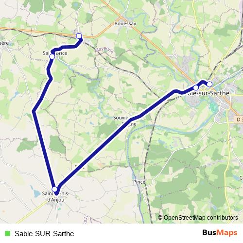 Sable-SUR-Sarthe bus Line Map