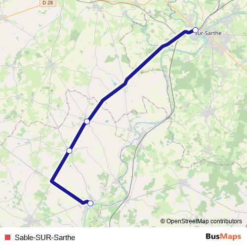 Sable-SUR-Sarthe bus Line Map