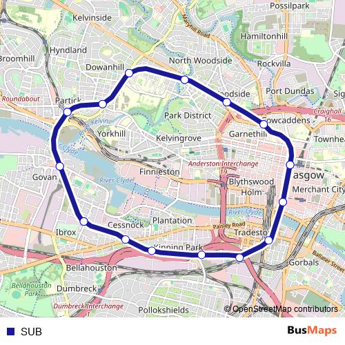 SUB tram Line Map