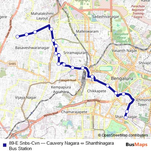 89-E Snbs-Cvn bus Line Map