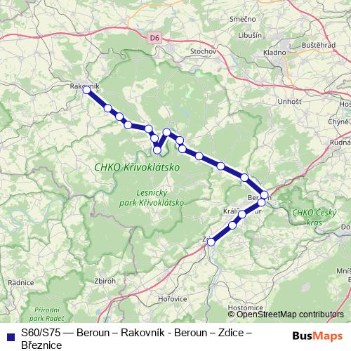 S60/S75 rail Line Map