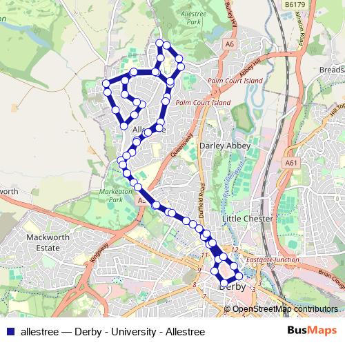 allestree bus Line Map