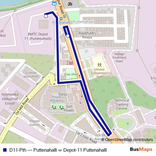 D11-Pth bus Line Map