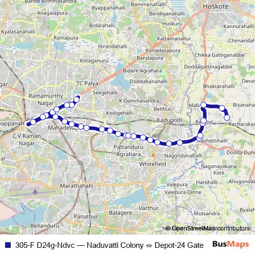 305-F D24g-Ndvc bus Line Map