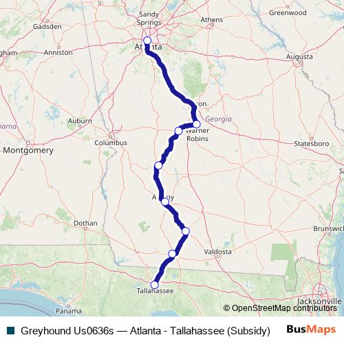 Greyhound Us0636s bus Line Map