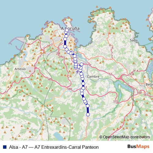 Alsa - A7 bus Line Map