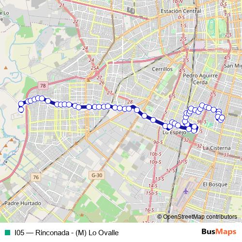 I05 bus Line Map