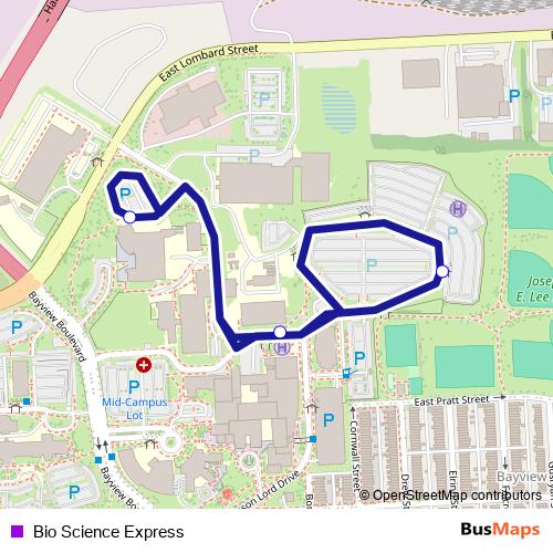 Bio Science Express bus Line Map