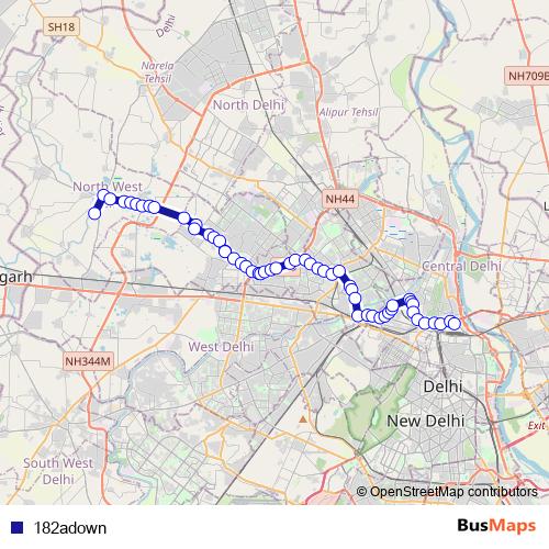 182adown bus Line Map