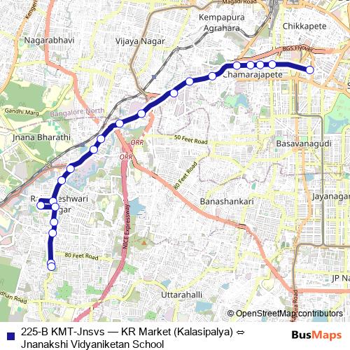 225-B KMT-Jnsvs bus Line Map