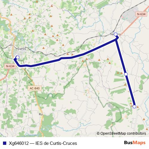 Xg646012 bus Line Map