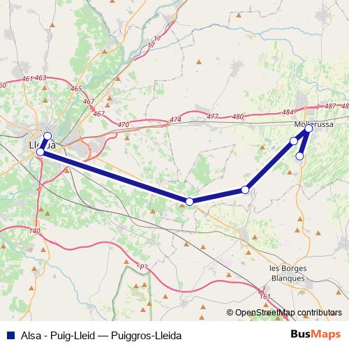 Alsa - Puig-Lleid bus Line Map
