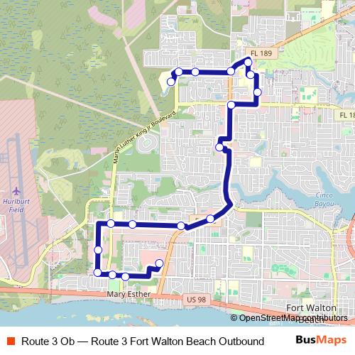 Route 3 Ob bus Line Map