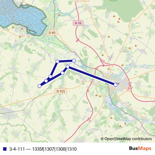 3-4-111 bus Line Map