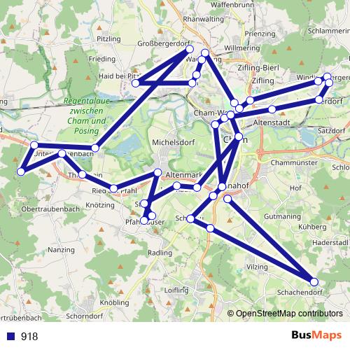 918 bus Line Map