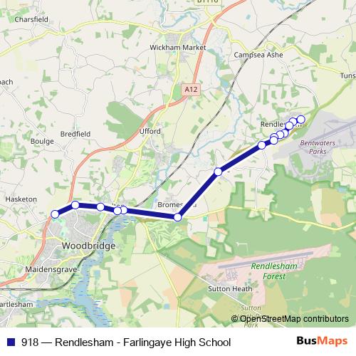 918 bus Line Map