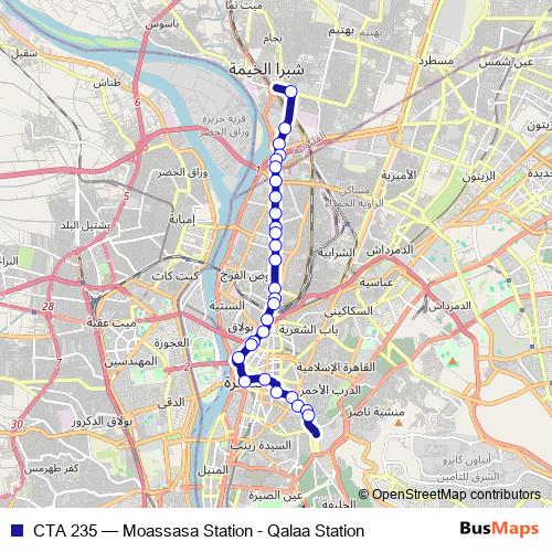 CTA 235 bus Line Map