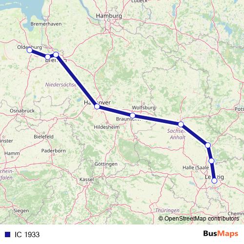 IC 1933 rail Line Map