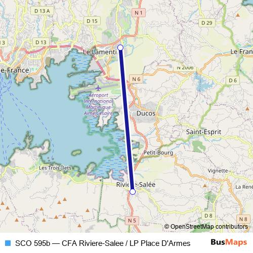 SCO 595b bus Line Map