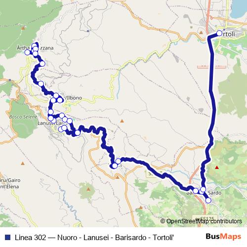 Linea 302 bus Line Map