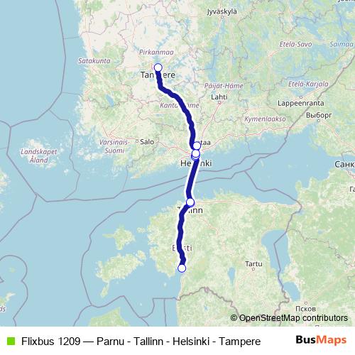 Flixbus 1209 bus Line Map