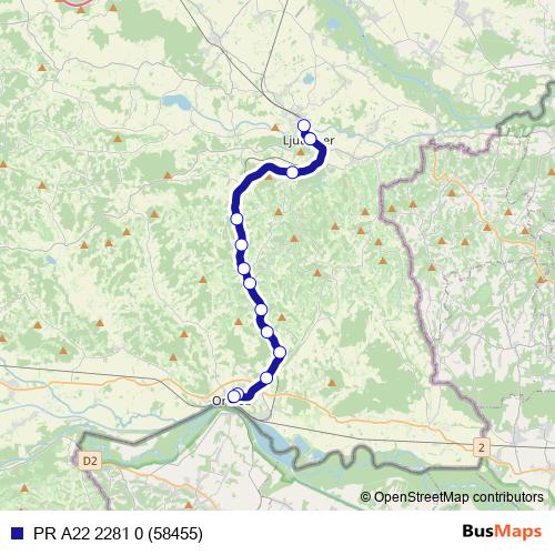 PR A22 2281 0 (58455) bus Line Map